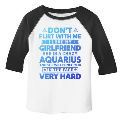 Dont Flirt With Me I Love My Aquarius Friend Horoscope Gift Toddler Fine Jersey T-Shirt