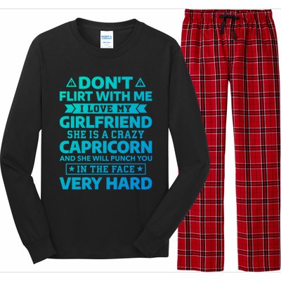 Dont Flirt With Me I Love My Capricorn Friend Horoscope Gift Long Sleeve Pajama Set