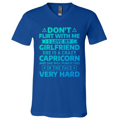 Dont Flirt With Me I Love My Capricorn Friend Horoscope Gift V-Neck T-Shirt