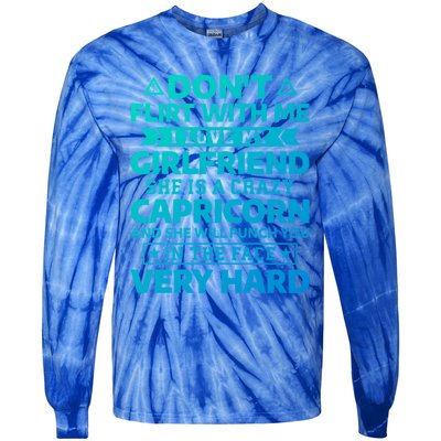 Dont Flirt With Me I Love My Capricorn Friend Horoscope Gift Tie-Dye Long Sleeve Shirt