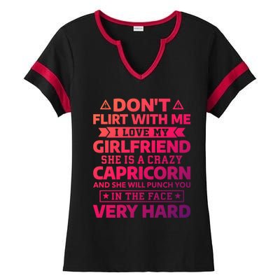 Dont Flirt With Me I Love My Capricorn Friend Horoscope Gift Ladies Halftime Notch Neck Tee