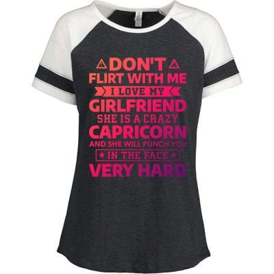 Dont Flirt With Me I Love My Capricorn Friend Horoscope Gift Enza Ladies Jersey Colorblock Tee