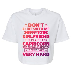 Dont Flirt With Me I Love My Capricorn Friend Horoscope Gift Bella+Canvas Jersey Crop Tee