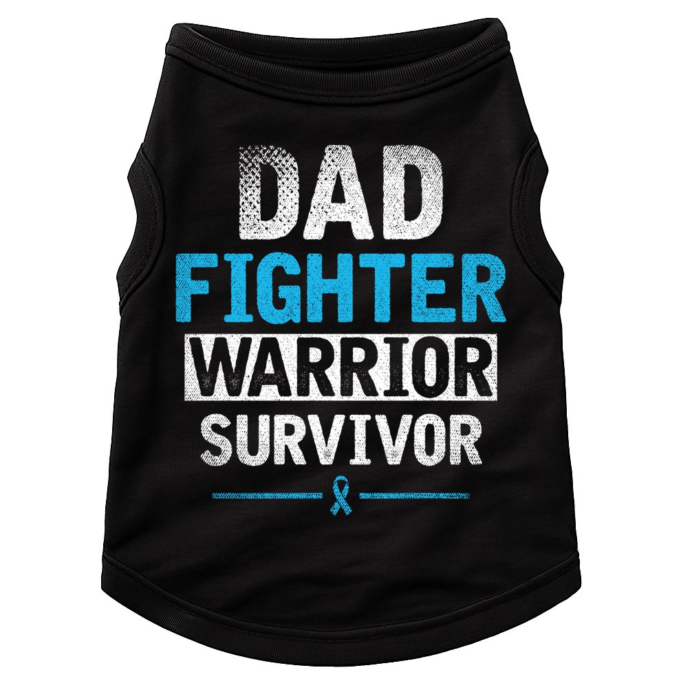 Dad Fighter Warrior Survivor Prostate Cancer Awareness Gift Doggie Tank