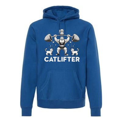 Deadlifter Fitness Workout Bodybuilder Deadlifting Cat Gift Premium Hoodie