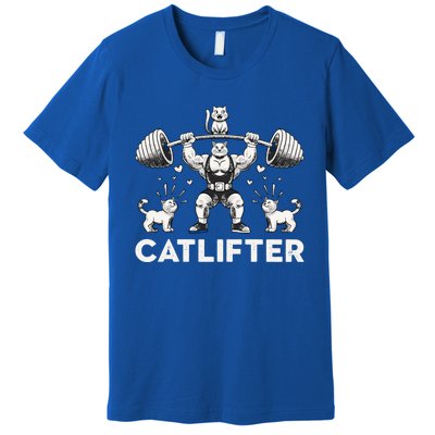 Deadlifter Fitness Workout Bodybuilder Deadlifting Cat Gift Premium T-Shirt