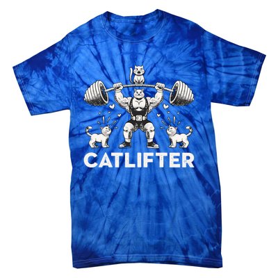 Deadlifter Fitness Workout Bodybuilder Deadlifting Cat Gift Tie-Dye T-Shirt