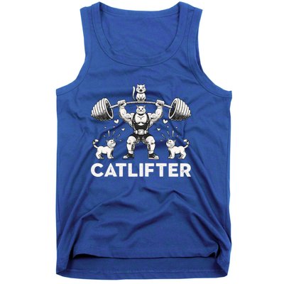 Deadlifter Fitness Workout Bodybuilder Deadlifting Cat Gift Tank Top