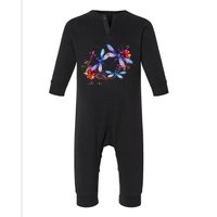 Dragonfly For Women Chakra Color Flower Dragonflies Infant Fleece One Piece