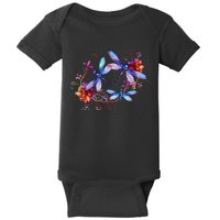 Dragonfly For Women Chakra Color Flower Dragonflies Baby Bodysuit