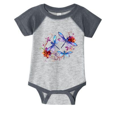 Dragonfly For Women Chakra Color Flower Dragonflies Infant Baby Jersey Bodysuit