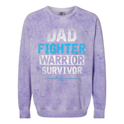 Dad Fighter Warrior Survivor Prostate Cancer Awareness Colorblast Crewneck Sweatshirt