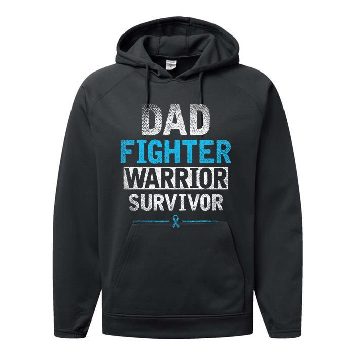 Dad Fighter Warrior Survivor Prostate Cancer Awareness Performance Fleece Hoodie