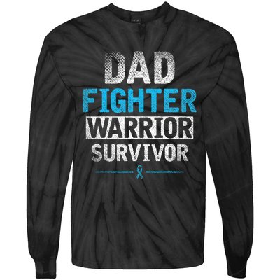 Dad Fighter Warrior Survivor Prostate Cancer Awareness Tie-Dye Long Sleeve Shirt