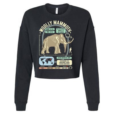 Dinosaur Facts Woolly Mammoth Science & Anatomy Gift Cropped Pullover Crew