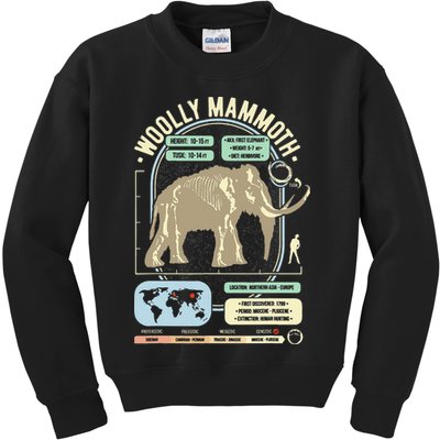Dinosaur Facts Woolly Mammoth Science & Anatomy Gift Kids Sweatshirt
