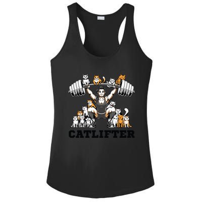 Deadlifter Fitness Workout Bodybuilder Deadlifting Cat Cute Gift Ladies PosiCharge Competitor Racerback Tank