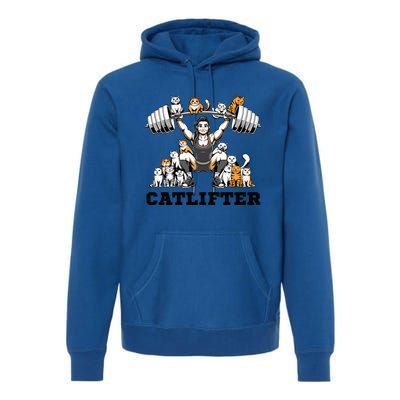 Deadlifter Fitness Workout Bodybuilder Deadlifting Cat Cute Gift Premium Hoodie