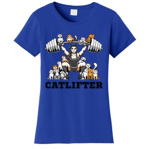 Deadlifter Fitness Workout Bodybuilder Deadlifting Cat Cute Gift Women's T-Shirt