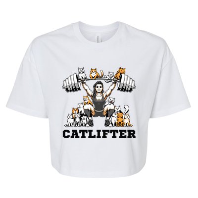 Deadlifter Fitness Workout Bodybuilder Deadlifting Cat Cute Gift Bella+Canvas Jersey Crop Tee