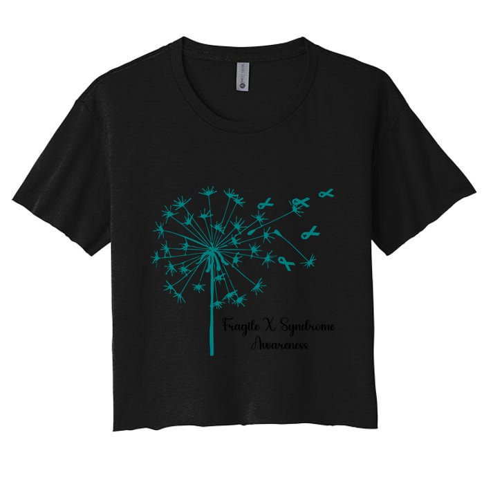 Dandelion Fragile X Syndrome Awareness Family Wear Matching Gift Women's Crop Top Tee