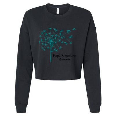 Dandelion Fragile X Syndrome Awareness Family Wear Matching Gift Cropped Pullover Crew