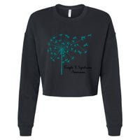 Dandelion Fragile X Syndrome Awareness Family Wear Matching Gift Cropped Pullover Crew