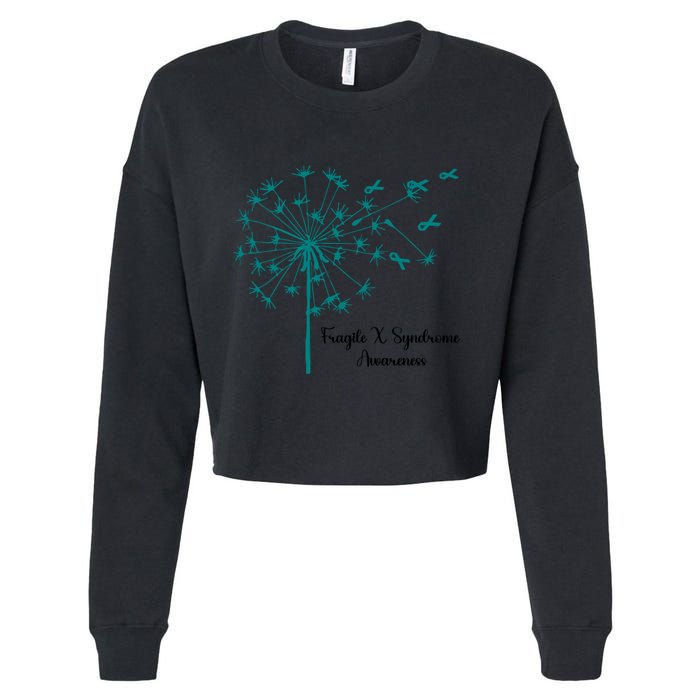 Dandelion Fragile X Syndrome Awareness Family Wear Matching Gift Cropped Pullover Crew
