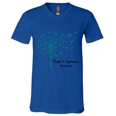 Dandelion Fragile X Syndrome Awareness Family Wear Matching Gift V-Neck T-Shirt