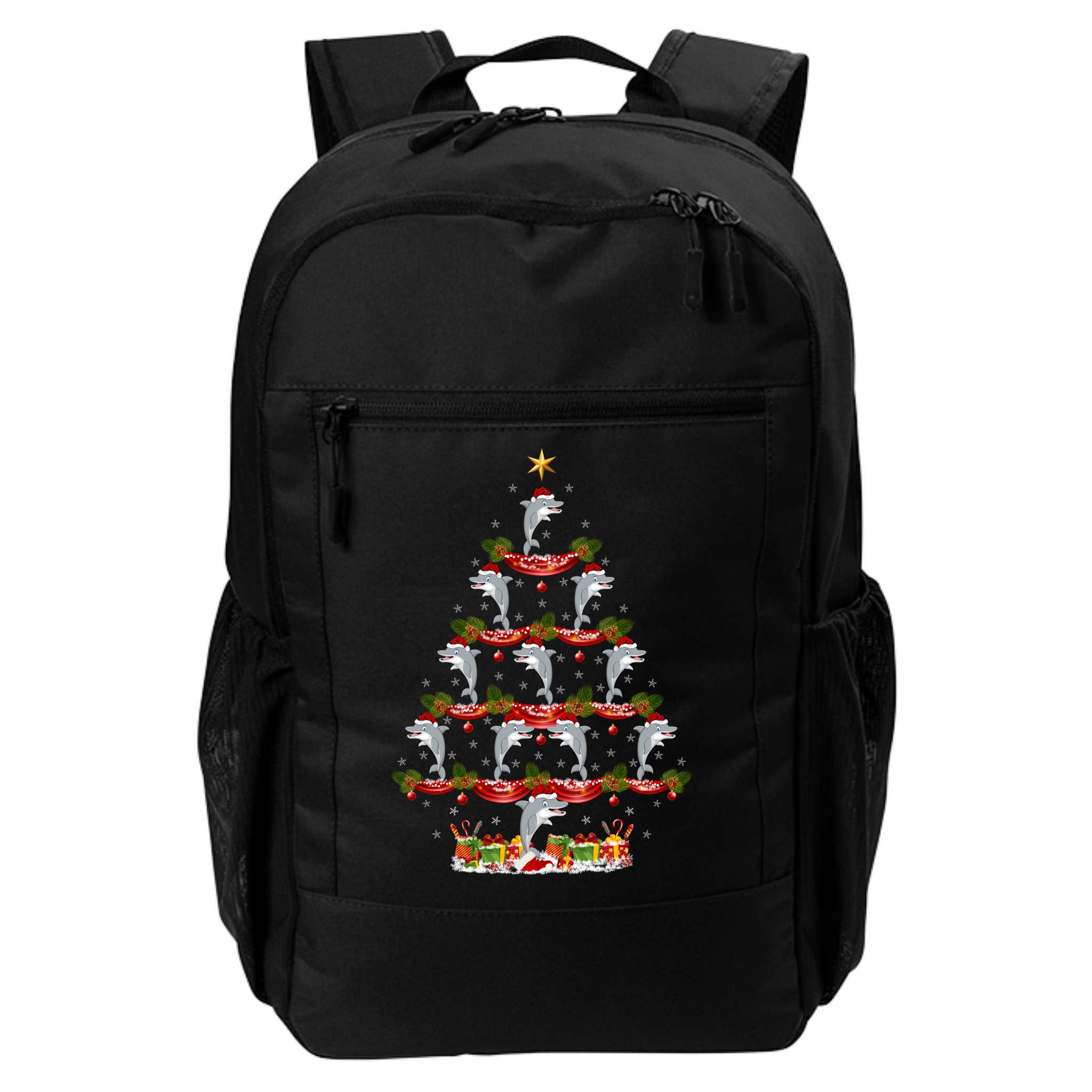 Dolphin Fish Xmas Tree Lighting Dolphin Christmas Tree Gift Backpack