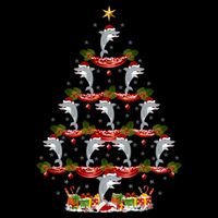 Dolphin Fish Xmas Tree Lighting Dolphin Christmas Tree Gift Drawstring Bag
