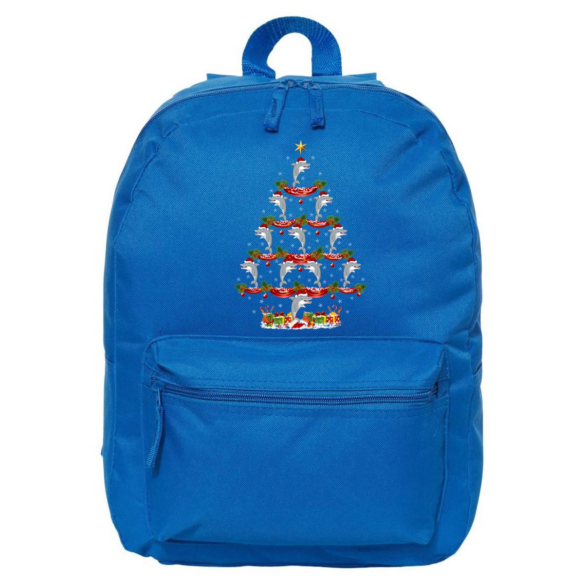 Dolphin Fish Xmas Tree Lighting Dolphin Christmas Tree Gift 16 in Basic Backpack
