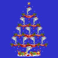 Dolphin Fish Xmas Tree Lighting Dolphin Christmas Tree Gift 16 in Basic Backpack