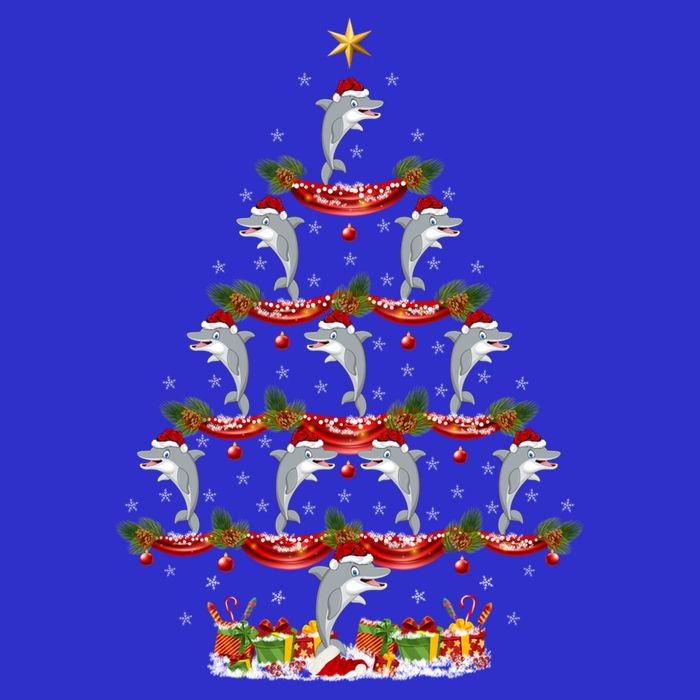 Dolphin Fish Xmas Tree Lighting Dolphin Christmas Tree Gift 16 in Basic Backpack