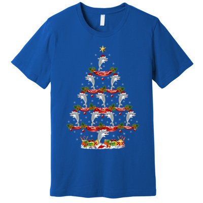 Dolphin Fish Xmas Tree Lighting Dolphin Christmas Tree Gift Premium T-Shirt
