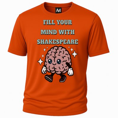 Distressed Fill Your Mind With Shakespeare Funny Brain Joke Cooling Performance Crew T-Shirt