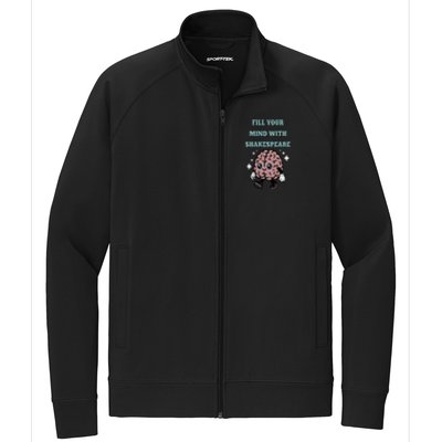 Distressed Fill Your Mind With Shakespeare Funny Brain Joke Stretch Full-Zip Cadet Jacket