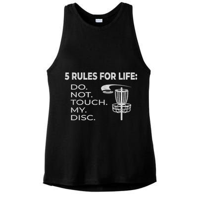Disc Golf 5 Rules For Life I Funny Saying Ladies PosiCharge Tri-Blend Wicking Tank