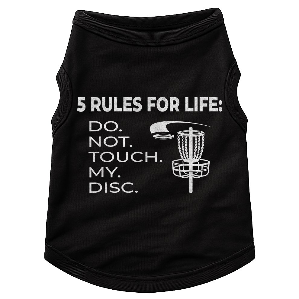 Disc Golf 5 Rules For Life I Funny Saying Doggie Tank