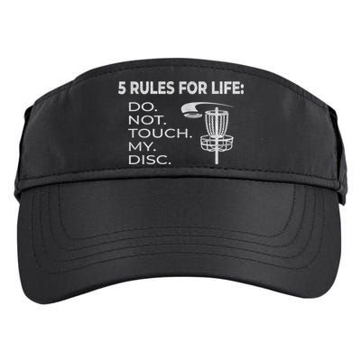 Disc Golf 5 Rules For Life I Funny Saying Adult Drive Performance Visor