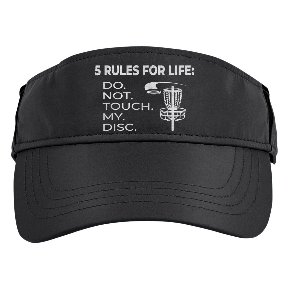 Disc Golf 5 Rules For Life I Funny Saying Adult Drive Performance Visor