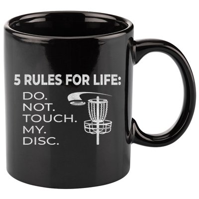 Disc Golf 5 Rules For Life I Funny Saying 11oz C Handle Ceramic Mug