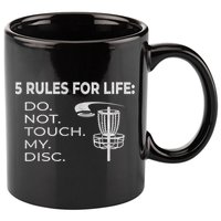 Disc Golf 5 Rules For Life I Funny Saying 11oz C Handle Ceramic Mug