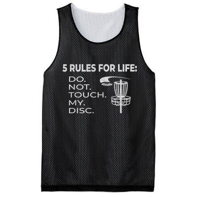 Disc Golf 5 Rules For Life I Funny Saying Mesh Reversible Basketball Jersey Tank
