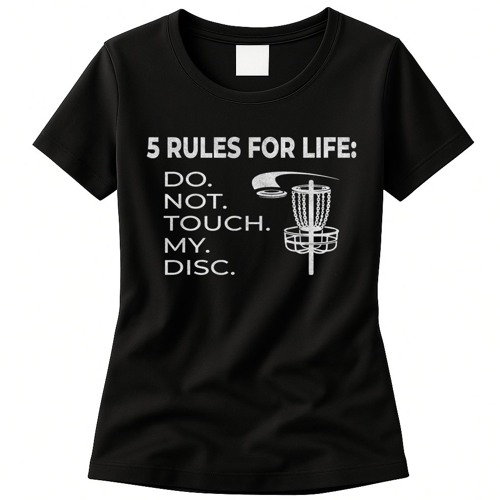 Disc Golf 5 Rules For Life I Funny Saying Womens T-Shirt