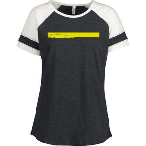 Dispatcher Gift 911 Operator Thin Gold Yellow Line Dispatcher Gift Enza Ladies Jersey Colorblock Tee