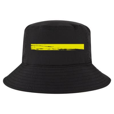 Dispatcher Gift 911 Operator Thin Gold Yellow Line Dispatcher Gift Cool Comfort Performance Bucket Hat