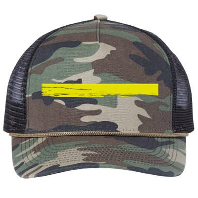 Dispatcher Gift 911 Operator Thin Gold Yellow Line Dispatcher Gift Retro Rope Trucker Hat Cap