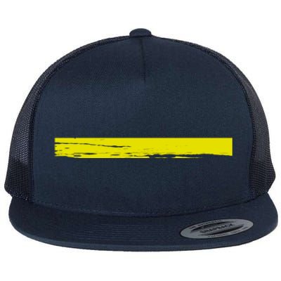 Dispatcher Gift 911 Operator Thin Gold Yellow Line Dispatcher Gift Flat Bill Trucker Hat