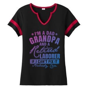 Dad Grandpa And A Retired Laborer Funny Xmas/Fathers Day Gift Ladies Halftime Notch Neck Tee